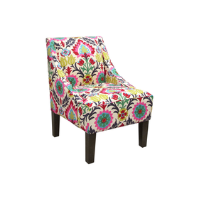 Quinn Swoop-Arm Cotton Chair, Pink/Multi, Accent & Occasional Chairs