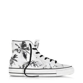 Converse Limited Edition Designer Shoes Star Player Ev High Top Optical White/Black Palms Printed Ca