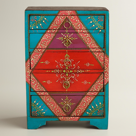TURQUOISE PAINTED 5-DRAWER CHEST