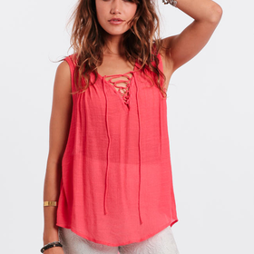 Neon Lights Lace-Up Top