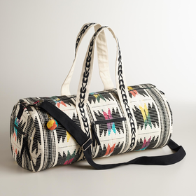 Black and Ivory Tribal Weekender Bag