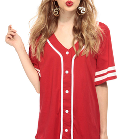 Boss Button Up Jersey Graphic Top