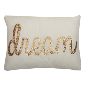 Dream Sequin Script Pillow