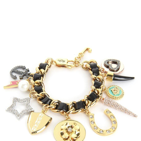 Multi Charm Leather & Chain Bracelet by Juicy Couture