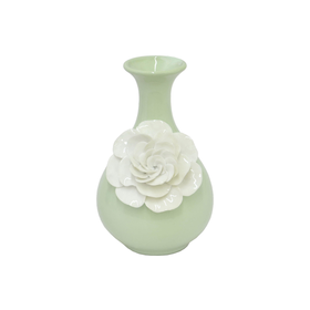 9" Floral Vase, Mint, Vases