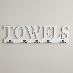 5-Hook "Towels" Wall Rack - World Market