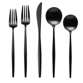 Moon Cutlery - Brushed Black -5pcs
