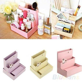 Foldable Mini DIY Paper Board Storage Desk Decor Stationery Organizer Makeup Cosmetic Box Hot Sale: 