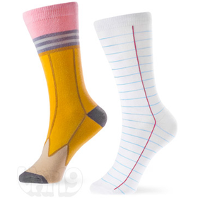 AshiDashi Notebook and Pencil Socks: Durable Designer Socks