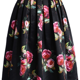 Shades of Roses Pleated Midi Skirt Multi