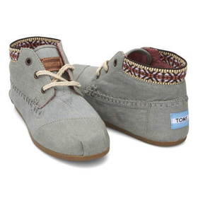TOMS Blue Chambray Tribal-Trim Ankle Boot | zulily