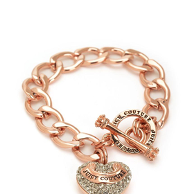 Pave Banner Heart Starter Bracelet by Juicy Couture, O/S