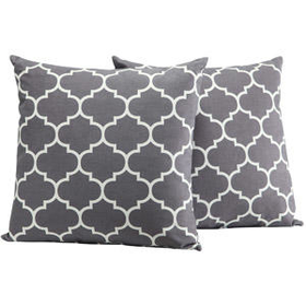 Walmart: Dorel Home Products Accent Pillows, Set of 2, Gray Trellis