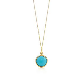 Tiffany & Co. - Paloma Picasso? turquoise dot charm in 18k gold on a chain.