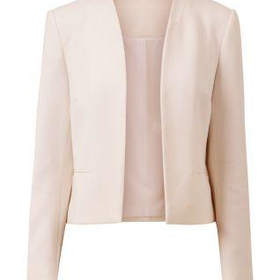 Shell Pink Pocket Front Cropped Blazer