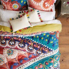 Tahla Quilt by Anthropologie Red Motif