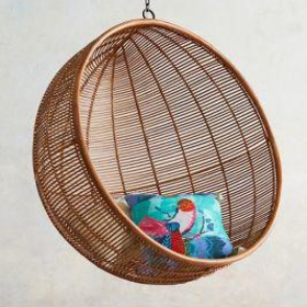 Rattan Hanging Chair by Anthropologie Neutral One Size Furniture