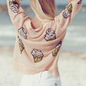 Wildfox Couture Soft Serve Holiday Sweater in Peaches
