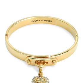 Gold Pave Heart Starter Mini Charm Bangle by Juicy Couture, O/S