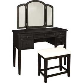 Vanity with Tri-Fold Mirror and Bench, Multiple Colors - Walmart.com