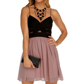 Elly-black/blush Short Dress