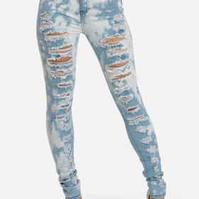 Cute Jeans-Trendy Ripped Jeans-Light blue high waisted jeans