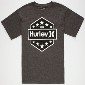 Hurley 10 Star Mens T-Shirt Heather Black In Sizes