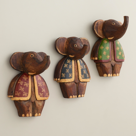 Painted Elephant Hooks, Set of 3 - World Market