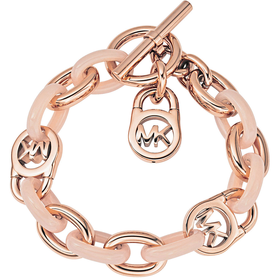 Logo-Lock Charm Bracelet, Rose Golden - Michael Kors - Rose gold