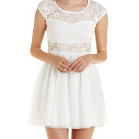 Lace & Tulle Skater Dress by Charlotte Russe