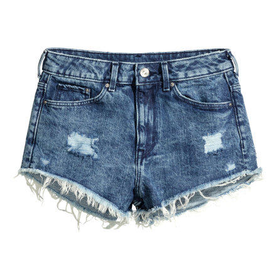 Distressed Denim Shorts - from H&M