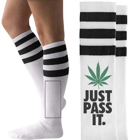 just pass the doob striped weed socks