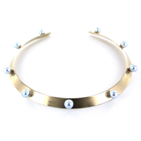Joe Gold And Pearl Choker Necklace