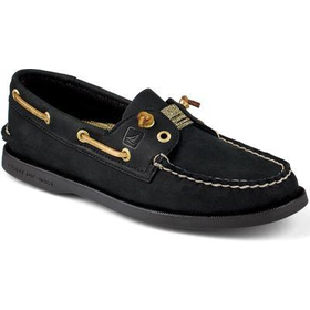 Sperry Top-Sider Lexington Slip-On Boat Shoe Black/GoldSparkle, Size 7M Women's Shoes