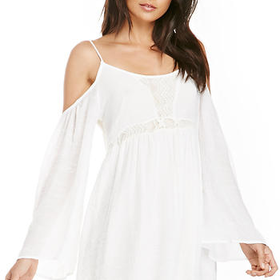 DailyLook: Gauzy Boho Dress in White M - L
