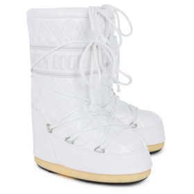 White Quilted Queen Moon Boots
