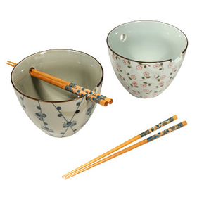 Floral Pattern Udon Bowl Set with Chopstick Holder | AsianFoodGrocer.com, Shirataki Noodles, Miso So