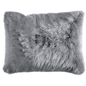 Gray Ombre Faux Fur Pillow Sham - Standard