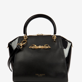 Small slim bow tote bag - Black | Bags | Ted Baker