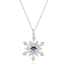 Rhodium Plated Sterling Silver "Dancing" Blue Sapphire Snowfl...