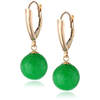 14k Green Jade Dangle Earrings