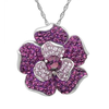 Sterling Silver Flower Pendant with Swarovski Crystals