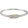 Sterling Silver and 14k Yellow Gold Diamond Bangle