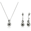 Sterling Silver Diamond Pendant and Earrings Box Set