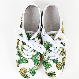 Lace Up Pineapple Sneakers | MakeMeChic.com