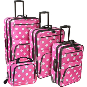 Rockland Luggage Polka Dot Expandable 4 Piece Luggage Set. - eBags.com