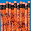 Pack of 12 - Orange Spider Web Design Pencils with Erasers - Great Halloween Spiderman Party Loot Ba