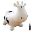 White Cow Bouncer with Hand Pump, Inflatable Space Hopper, Ride-on Bouncy Animal