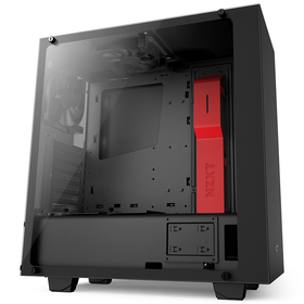 NZXT S340 Elite ATX Mid Tower Computer Case, Matte Black/Red