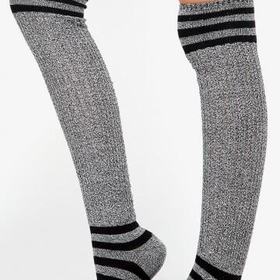Striped Knit Knee High Socks | MakeMeChic.com